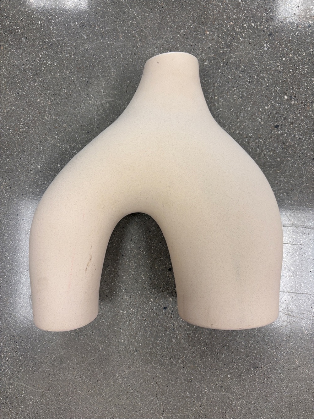 H&M Matte Cream Sculptural Ceramic Vase